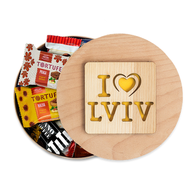 Тубус з цукерками - I love Lviv L